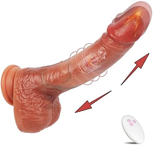 Thrusting Dildo Vibrator For Women With 3 Thrusting Modes 9.5 Inch Heating Dildo & Rotation 5 Vibration, Lifelike Realistic Vibrating Dildo G Spot Vibrator Sex Toys With Strong Suction Cup