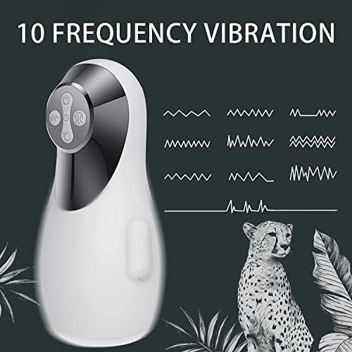 Automatic Male Masturbator Cup With Sucking Thick Silicone 3D Realistic Irritants, Blowjob And Handjob Adult Male Sex Toys For Men Masturbation Penis Stimulation With 3 Suction And 10 Vibrating Modes - Image 2