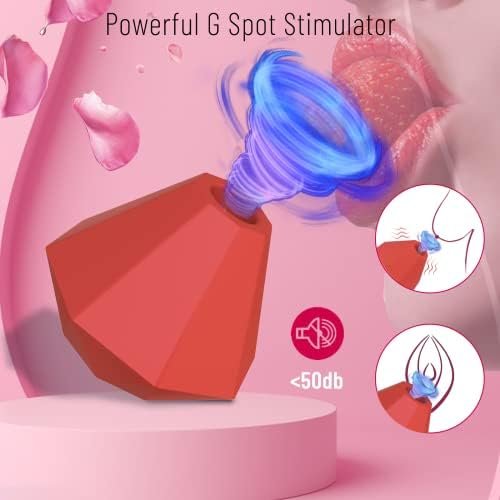 Adult Sex Toys Vibrator For Women - 10 Modes Female G Spot Clitoral Nipper Anal Sucking Stimulator - Couple Sex Toy Sucker - Waterproof Silicone - Rose Red - Image 2