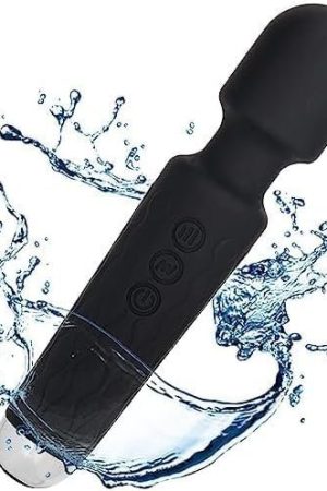 Powerful Vibrator, Rechargeable Wand Massager With 20 Modes & 8 Speeds, Clitoris Vibrators Adult Sex Toys For Her Pleasure (Black)