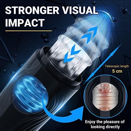 Automatic Male Masturbator Cup With 7 Thrusting & Rotating Modes, Hands Free Electric Pocket Pussy For Penis Stimulation, Tivino Adult Sensory Male Sex Toy For Men Masturbation … Black - Image 3