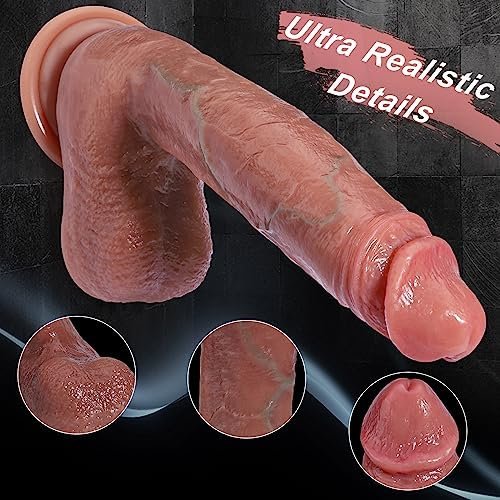 Flesh 8.4 Inch Soft Silicone Dildos + Black 8.4 Inch Soft Silicone Dildos - Image 2