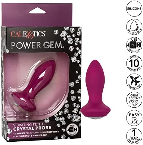 Calexotics Se-0385-07-3 Power Gem Vibrating Petite Crystal Probe - Purple - Image 3
