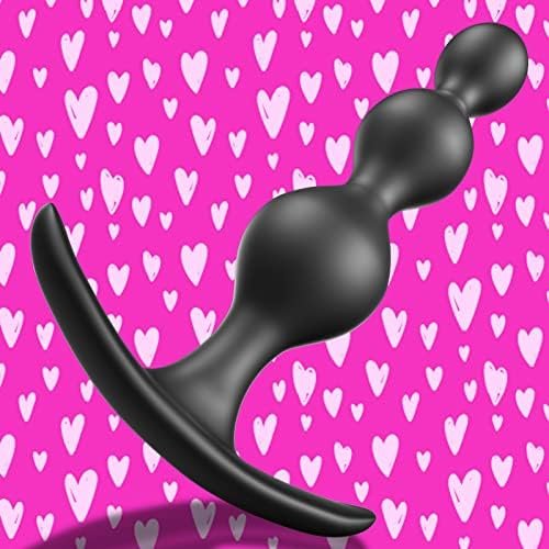Anal Beads Silicone Butt Plug With Thin Neck & 3 Gradual Beads & Curved Base For Comfortable Long-Term Wear Prostate Massager Sex Toy For Men Women Beginners Tjijp - Image 3