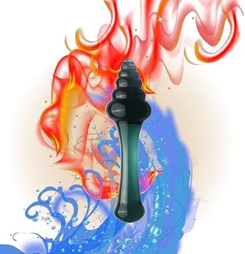 Wtogetao Crystal Glass Wand Dildo Penis, 7.68'' Long Threaded Glass Fairy Wand Anal Beads Vaginal G-Spot Stimulation Anus Masturbation Massage Butt Plug Double Dildo Anal Sex Toys For Women Men (Pink) - Image 3