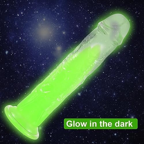Glow In The Dark Dildo,7.7 In Green Dildo Luminous With Strong Suction Cup For Hands-Free Play For Women/Men/Gay - Image 3
