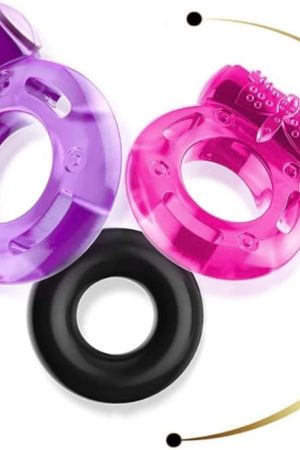 Vibrating Cock Ring Sex Toys – Vibrating Cock Ring 2 Penis Rings With Clit Stimulator & 1 Silicone Cock Ring For Better Stronger Erection. Jugetes Sexuales