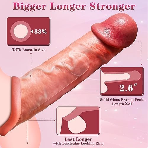 Penis Sleeve Cock Sleeve - Male Sex Toy Penis Extender Penis Enlarger Penis Pump Enlargement Adult Toys Realistic Dildo Penis Ring To Enlarge Prolong, Adult Sex Toys For Men Couples - Image 2