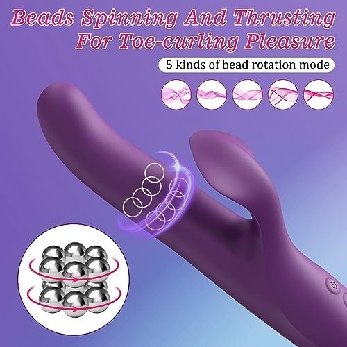 Thrusting Dildo Vibrator For Women,9.2" Realistic Vibrating Dildo With 10 Powerful Vibration 5 Thrust Modes, 3 In 1 Rotating G Spot Vibrators For Lesbian Couples Play - Image 2
