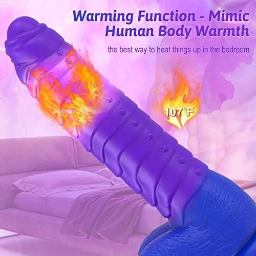 Heated Colour-Changing Thrusting Vibrator Dildo - 8.9" Strong Suction Cup Dildo, Meanins Baron, Caterpillar Shape Wriggling & Vibrating Dildos With Spot G Vibration, Women Sex Toys Purple - Image 3