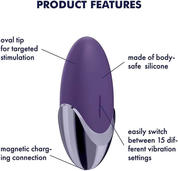 Satisfyer Purple Pleasure Lay-On Vibrator - Powerful Vibrating Clitoral Stimulator, Personal Massager For Stimulation Of Clitoris And Erogenous Zones - Soft Silicone, Waterproof, Rechargeable - Image 2