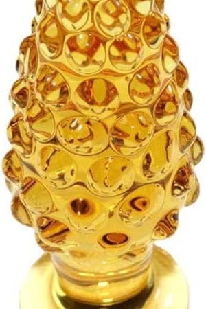 Glass Anal Plug Yellow Crystal Butt Plug For Advanced & Beginner๏ผSex Toys For Women Men Masturbation