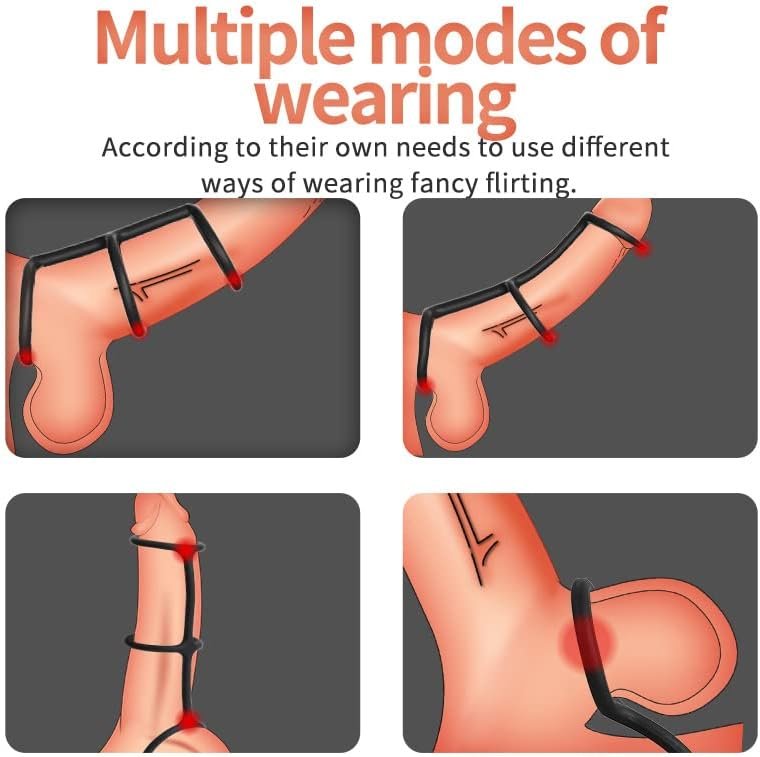 Silicone Cock Ring, Penis Rings Set For Men Erection Enhancing,3 Different Sizes In 1 Cock Rings For Male Last Longer & Harder, Adult Sex Toys For Men Better Sex - Image 2