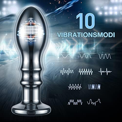 Vibrating Butt Plug Metal Anal Vibrator With 10 Vibration Modes For Prostate Massager,Anal Plug Toy Remote Control For Anal Stimulation,Anal Sex Toys For Men, Women And Couples - Image 2