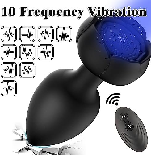 Anal Butt Plug Sex Toys - Vibrating Butt Plug With Flashing Light Up Base Remote Control Vibrators With 7 Vibrating Rotating Modes, Adult Sex Toys & Games For Woman Men Couples Prostate Massager Red - Image 2