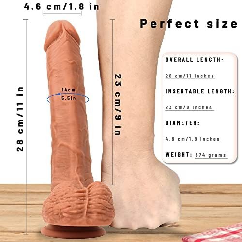 Double Layered Silicone Realistic Dildo Lifelike With Strong Suction Cup For Hands-Free Play Penis G-Spot Stimulation Adult Anal Sex Toys Unisex Couples Strap-On Compatible S613Wbhmdldn), Nude - Image 2