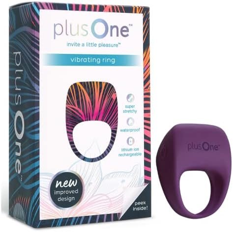 Plusone Vibrating Penis Ring - Male Intimate Wellness Toy With 5 Vibration Modes, Flexible Body-Safe Silicone, Waterproof & Rechargeable