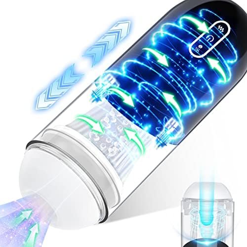 Automatic Hands Free Male Stroker - Gunwai, Adult Sex Toys For Men'S Sexual Pleasure, Sucking Male Masturbator Cup With 5 Suction & 10 Vibrations, Realistic Textured Pocket Pussy Penis Pump