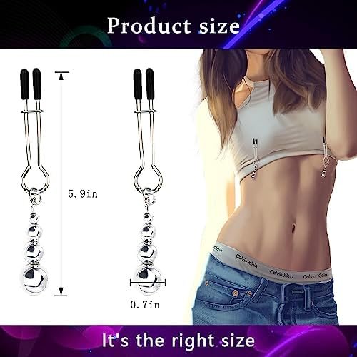 Nipple Clamps For Women Non Piercing Beginner Set Adjustable Sliding With Chain And Choker Non Pierced - Image 2