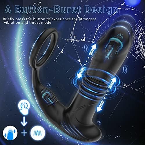 App Anal Vibrators Large With Shock Function Prostate Vibrator With 6 Telescopy Modes 9 Vibration Modes Sex Toys Stimulator Anal Plug With Vibrations Penis Ring Analusimulation Dildo For Men Women - Image 3