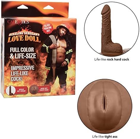 Calexotics Sizzling Sergeant Love Doll – Full Size Inflatable Male Sex Doll - Novelty Adult Sex Toy – Brown - Image 3