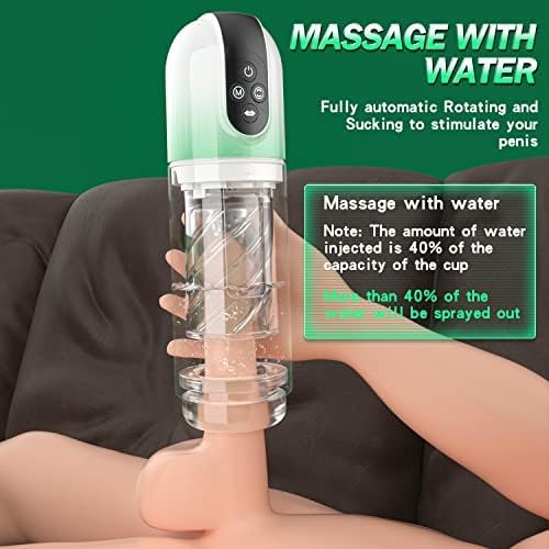 Automatic Male Masturbator,Sex Toys For Men,7 Rotating And Sucking Fully Waterproof Masturbation Cup,Men'S Pocket Pussy Hands Free Masterburbater With Tongue Licking,Male Sex Toys Adult Toy (Green) - Image 3