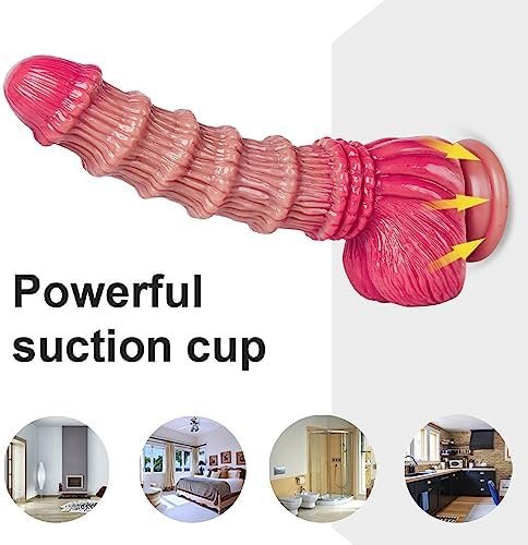 Realistic Monster Silicone Dildo: 9.3" Ribbed Textured Shape With Strong Suction Cup - Big Fantasy Dildo For Women - Large Anal Plug Dildo Prostate Massager - Adult Sex Toy - Image 3