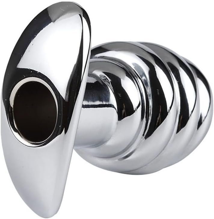 Bondage Masters Butt Plug Metal Hollow Tunnel Plug, Silver - Image 3