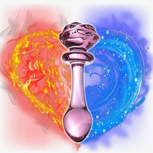 Glass Anal Beads,Realistic Dildo Anal Plug Glass Double-Ended Dildo G-Spot Stimulation Butt Plugs Anal Beads Pleasure Wand For Men Women (13.7Cm) - Image 3