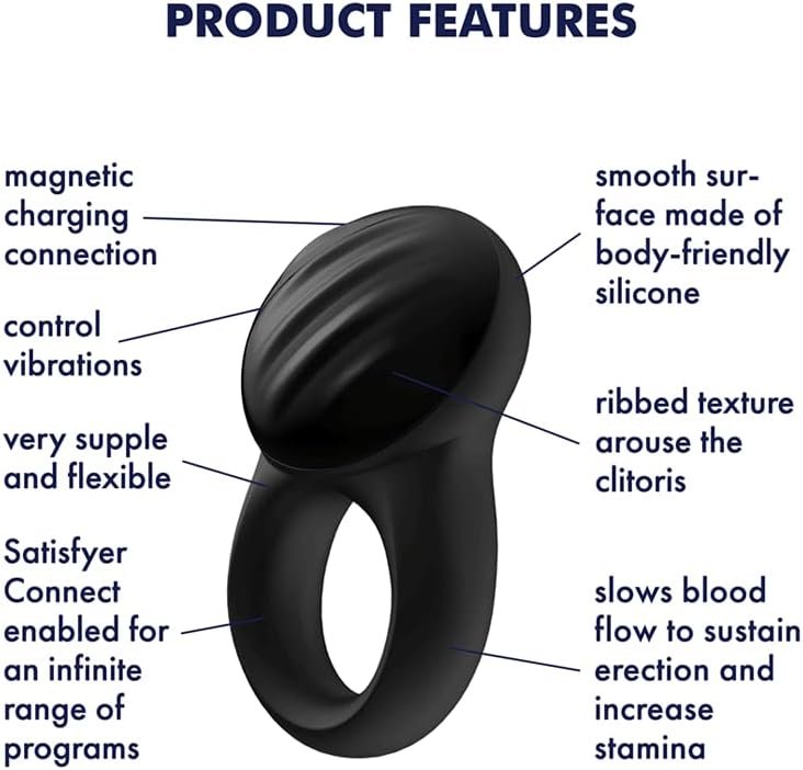 Satisfyer Signet Ring Vibrating Cock Ring With App Control - Vibration Silicone Penis Ring For Longer, Harder, Stronger Erections - Compatible With Satisfyer App, Waterproof, Rechargeable - Image 3