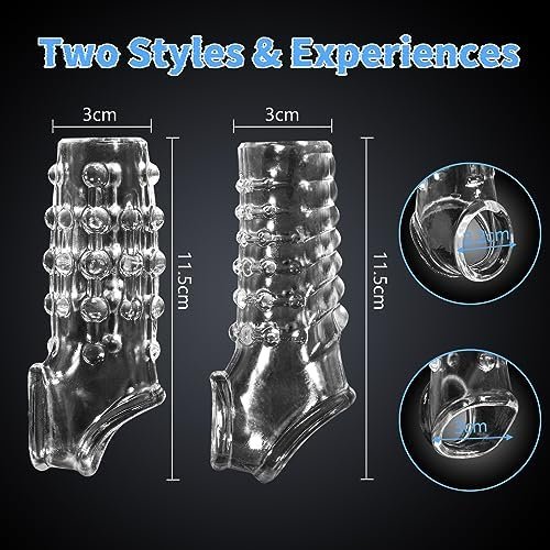New Cock Delay Loop Sleeve For Men, Dovelo Reusable Ultra-Soft Penis Enlarger Cock Extender Sheath Men Cock Condom Male Sex Toys - Clear - Image 2