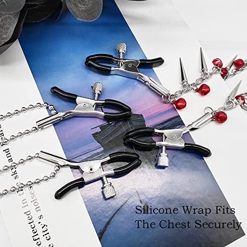 Lanwan 2 Packs Of Nipple Clamps Adjustable Nipple Clips With Chain Nipple Clamp For Couple Pleasure (Purple) - Image 3