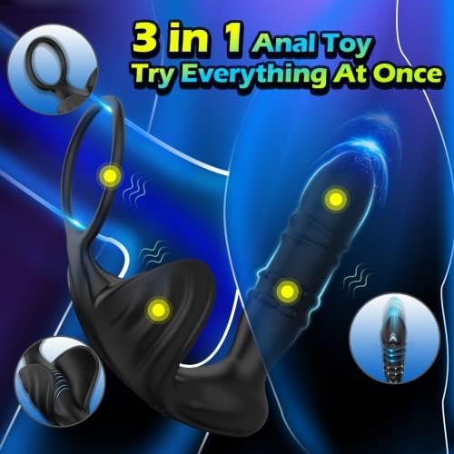 Thrusting Anal Wearable Vibrator, App & Remote Control Butt Plug With Cock Ring For Prostate Massager, 9 Thrusting & Vibrating Modes Anal Sex Toy With Beaded Stimulation For Adult Men, Couples Fun - Image 2