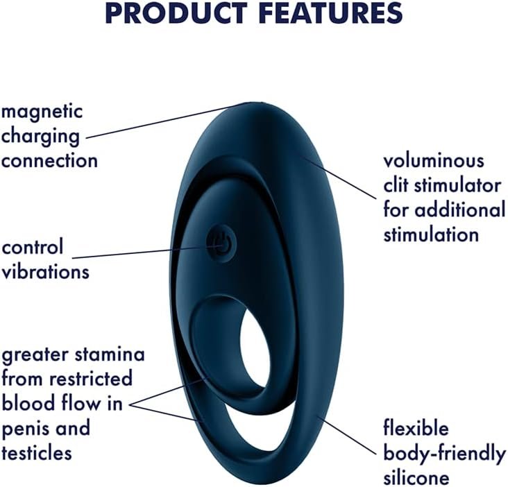 Satisfyer Glorious Duo Cock Ring - Vibrating Penis And Testicle Ring For Longer, Harder, Stronger Erections, Erection Enhancing Penis Ring Plus Vibration - Waterproof, Rechargeable - Image 2