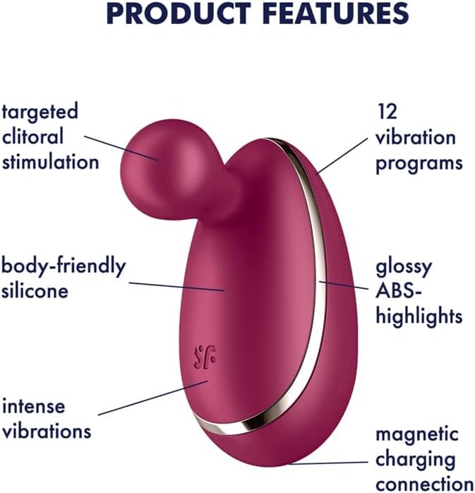 Satisfyer Spot On 1 Lay-On Vibrator - Precision Clitorial Stimulation With 12 Vibration Settings, Vibrating Flexible Tip, Adult Sex Toy For Women - Discreet, Waterproof, Rechargeable (Bordeaux) - Image 3