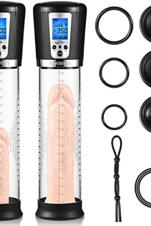 Electric Penis Vacuum Pump With 4 Suction Intensities, Automatic High-Vacuum Rechargeable Male Penis Enlargement Extend Pump Enhancer Masturbator For Men Erection Dysfunction,Penis Rings Include