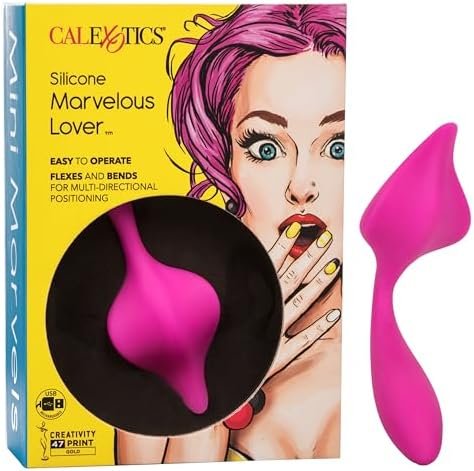 Calexotics Mini Marvels Marvelous Lover – Silicone Waterproof Compact Massager Vibrator – 10 Function Rechargeable Panty Teaser Vibe – Adult Sex Toy Massager For Couples – Pink