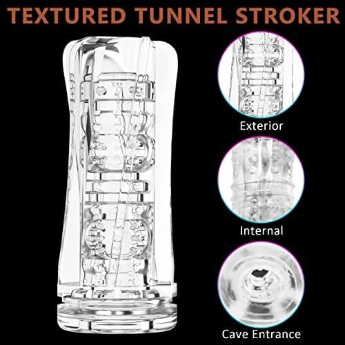 Manual Tpe Male Masturbators, Male Stroker With 3D Texture Penis Ejaculation Masturbation Sleeve Portable Pocket Toy For Massage Blowjob Sex Toys For Men - Image 3