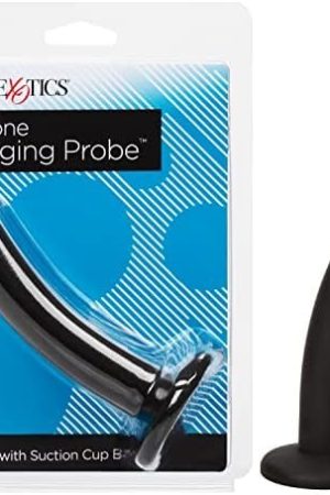Calexotics Silicone Pegging Probe - Silicone Butt Plug With Suction Cup Base - Waterproof Anal Fetish Sex Toys For Couples - Black