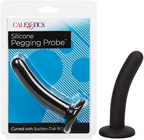 Calexotics Silicone Pegging Probe - Silicone Butt Plug With Suction Cup Base - Waterproof Anal Fetish Sex Toys For Couples - Black