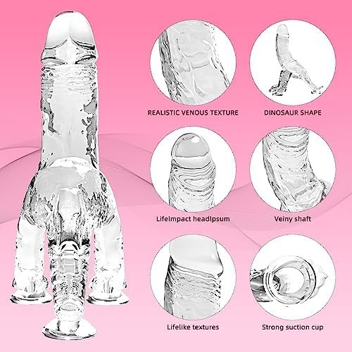 Iebeauti Dildo For Women, Sexual Pleasure Tools For Women Dinosaur Clear Dildo With Suction Cup Sex Toys Vaginal And Anales Sex Toy For Women - Image 2