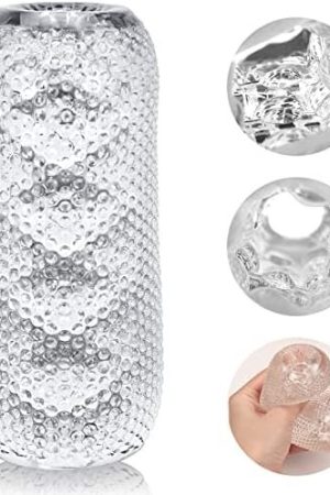 Male Masturbator Cup Masturbate Sleeve Sex Toy, Double-Opened Crystal Vagina Oral Sleeve Transparent Stroker Blowjob Sucking Portable Stroker Easy Clean For Oral Play For Men