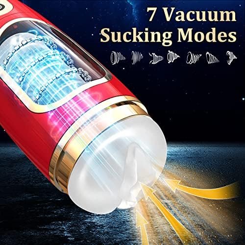 Automatic Sucking Male Masturbator, Pocket Pussy Masturbator Stroking Toy With 10 Vibrating & Thrusting Modes For Penis Stimulation, Male Realistic Stroker Adult Sex Toys For Men Masturbation (Red) - Image 2