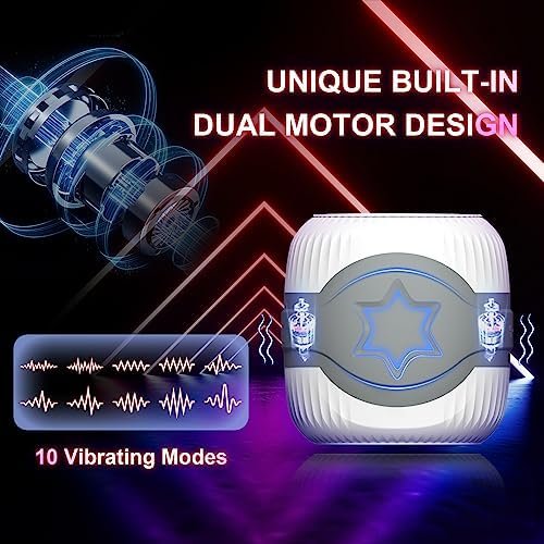Squeezable Dual Motors Automatic Vibrating Male Stroker Masturbator, Adult Sex Toys For Men, Open-Ended Penis Vibrator Stimulator Blowjob Sex Toy,Hands Free Masturbators Vibrators Pocket Pussy For Men - Image 3