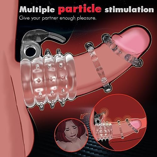 Penis Rings Cock Rings Set,Cock Ring Sleeve Penis With 3D Beads For Couple Sex, Soft Stretchy Penis Toy Mens Sex Toy 3Pcs (Purple) - Image 2