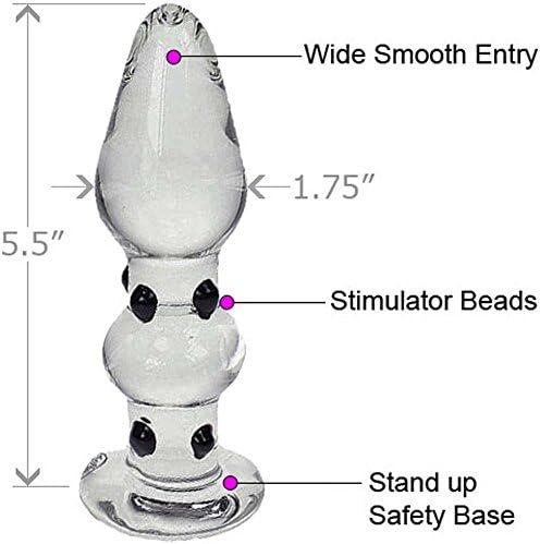 Glass Anal Plug, Massager And Water Based Lube (1Oz) - Image 2