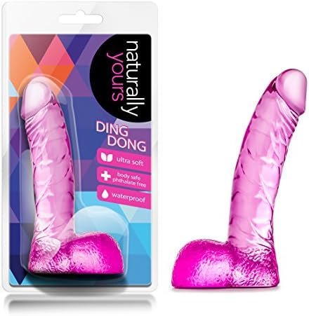 Blush Naturally Yours Ding Dong - 5 1/2 Inch Realistic Smooth Slim Translucent Beginner Stimulating Dildo - Fragrance Free Small Curved Female Male Adult Toys - Sex Toy For Women Men Couples - Pink