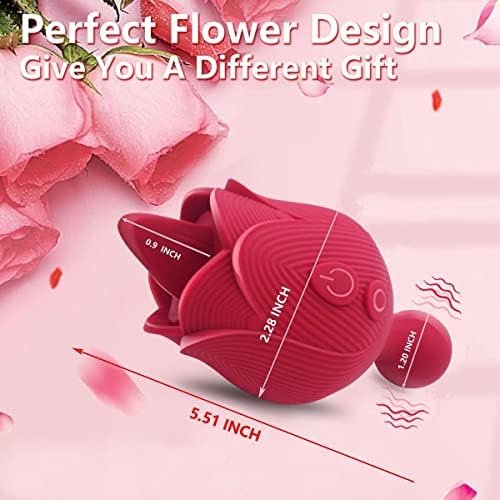 Rose Sex Stimulator For Women,Vibrating Bullet And Tongue Toy With Licking For Female Self Pleasuring,9+9 Frequencies Personal Massage For Clitoralis Stimulator ,Waterproof&Rechargeable Adult Toy - Image 3