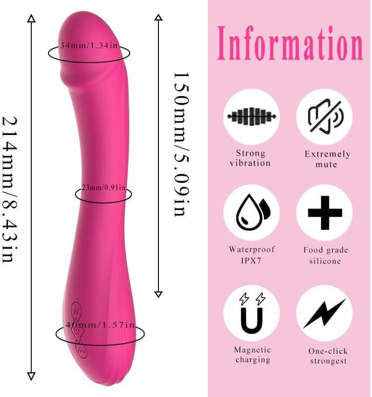 Realistic Dildo Vibrator For Women,Soft Silicone Massager G-Spot Stimulator Female Masturbator Adult Sex Toys For Women,Red - Image 3