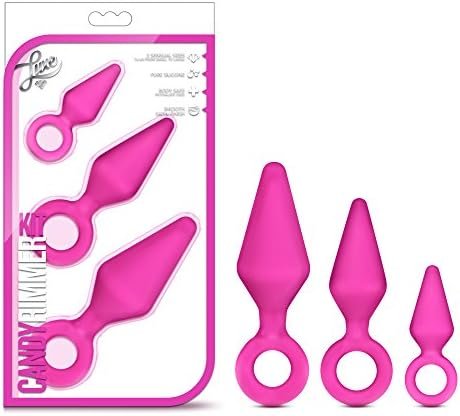 Blush Candy Rimmer - Platinum Cured Puria Silicone Anal Plug Beginner Training Kit - 3 Sizes - Ultrasilk Smooth Butt Plugs - Anal Play Sex Toy For Women Men Couples - Pink